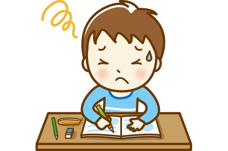 勉強につまずく子供