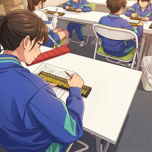 女の子そろばん姿アニメ風2